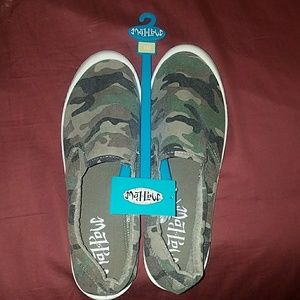 Brand New Size 10 Mad Love Camo Slip On Shoes